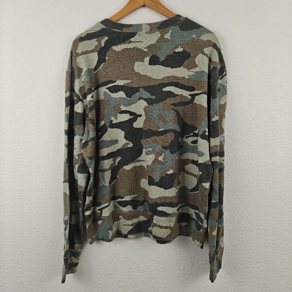 Monrow Nwot Camo Boxy Crewneck Sweatshirt Size Small Women's - Picture 9 of 12